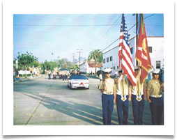 Color Guard with Ed as Marshall and Raqui Riding Behind